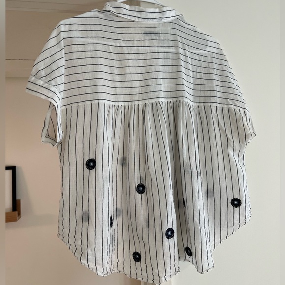 Madewell Floral Embroidered Hilltop Shirt Button Down Size Medium - Picture 4 of 6